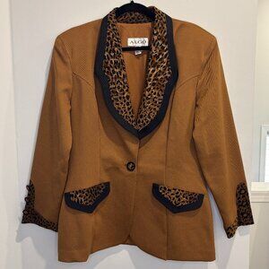 Vintage ALGO Leopard Trim Blazer